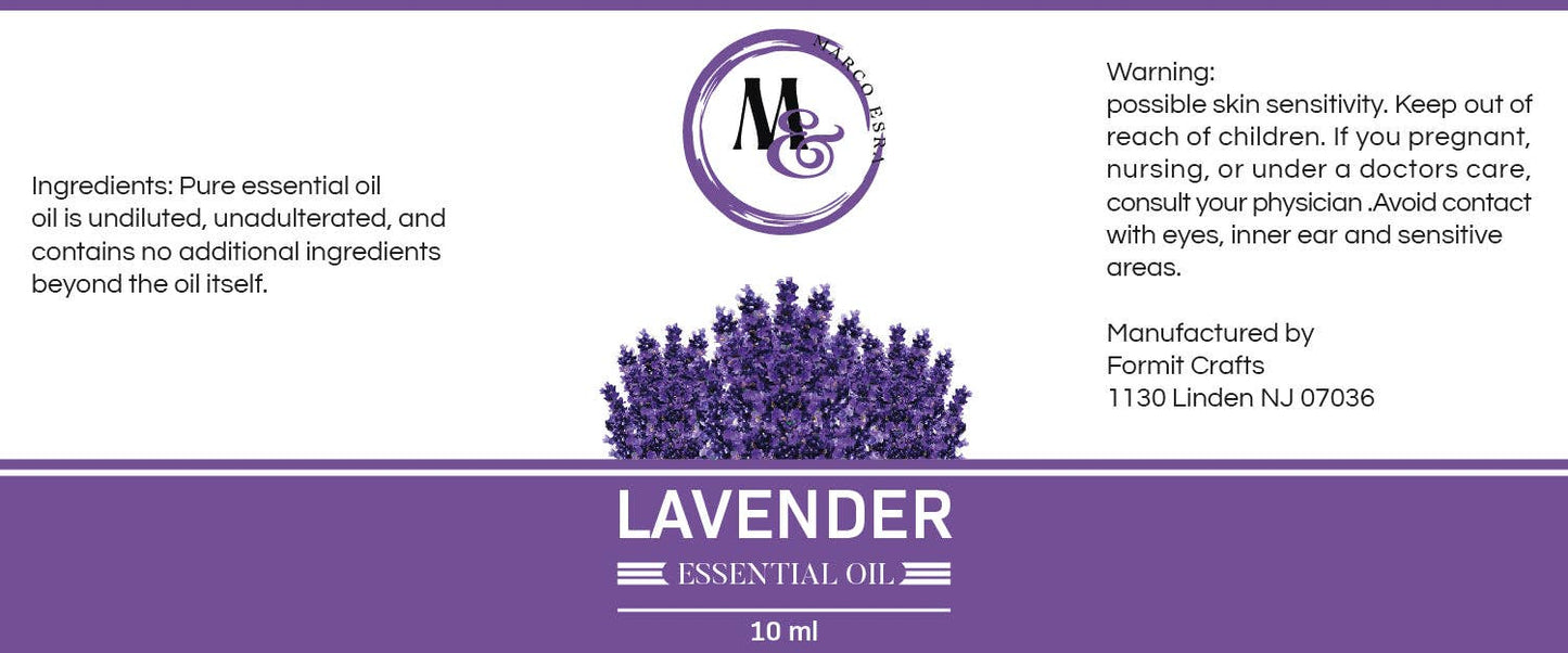 Lavender Essential Oil – 10ml Pure and Natural Diffuser Oil for Aromatherapy