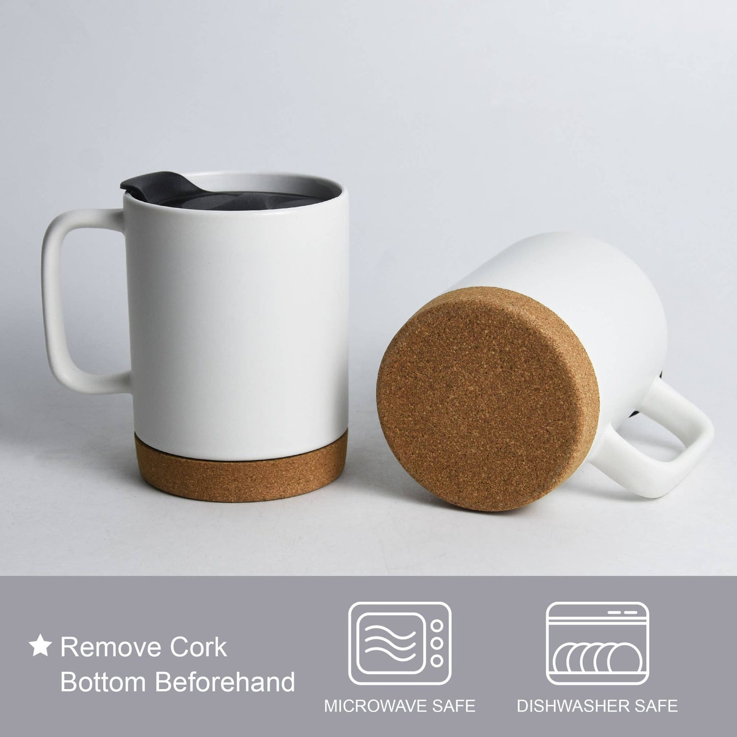 Cowgirl Chic 14 OZ Coffee Mugs with lid & Removeable Cork Base