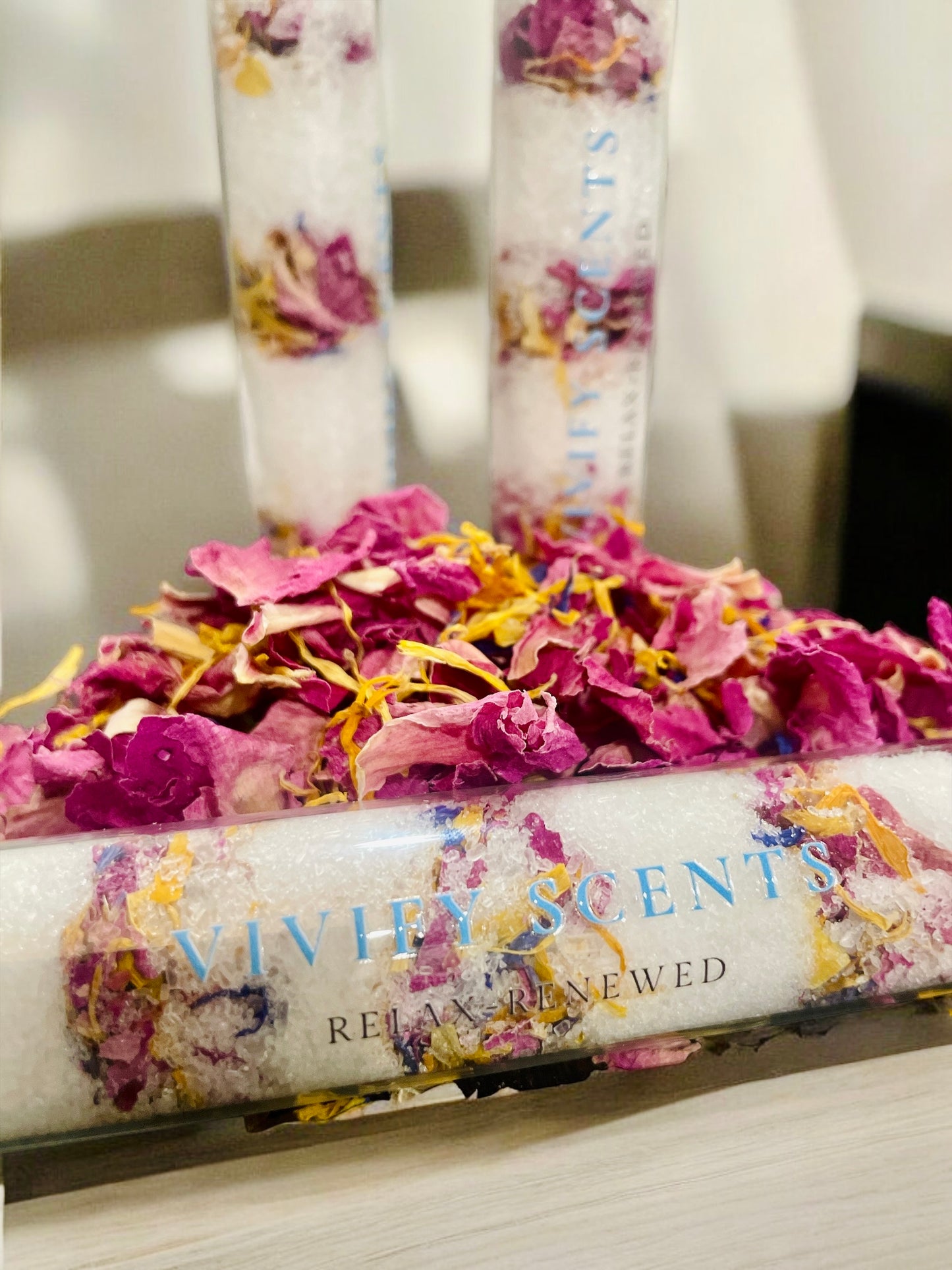 Lavender infused - dried flowers bath salts