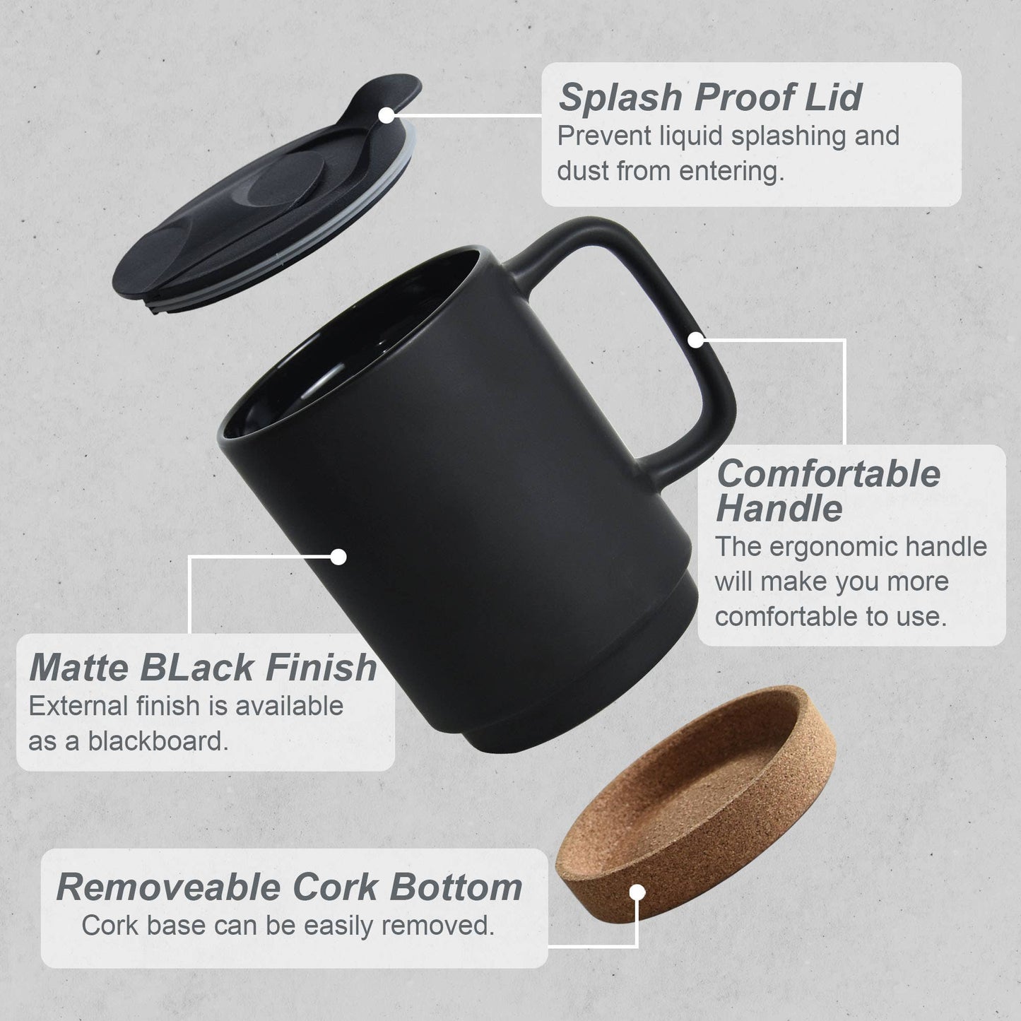 Cowgirl Chic 14 OZ Coffee Mugs with lid & Removeable Cork Base