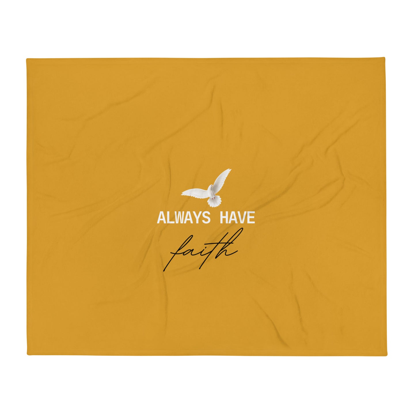 Always Have Faith Throw Blanket - Gold buttercup