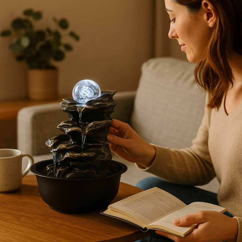 Rotating ball indoor water fountain