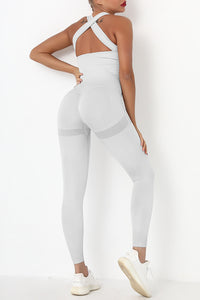 Crisscross Wide Strap Active Jumpsuit