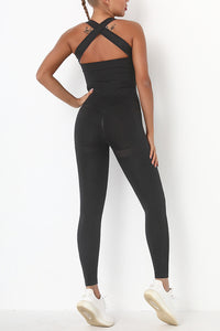 Crisscross Wide Strap Active Jumpsuit