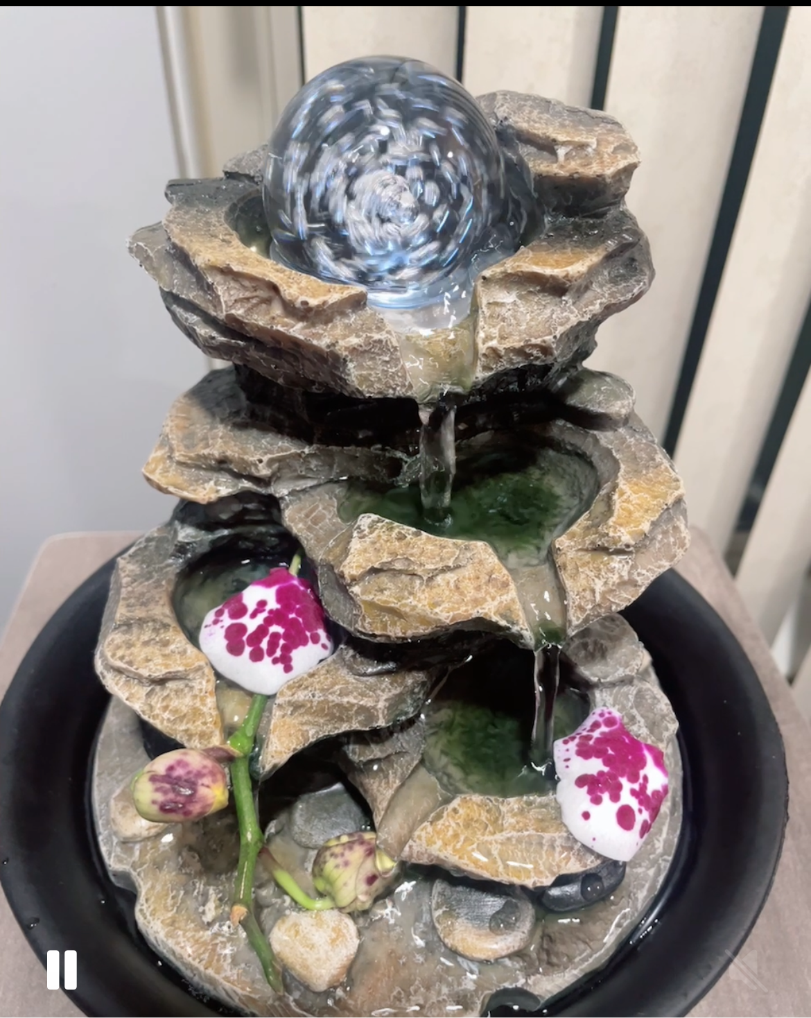 Rotating ball indoor water fountain