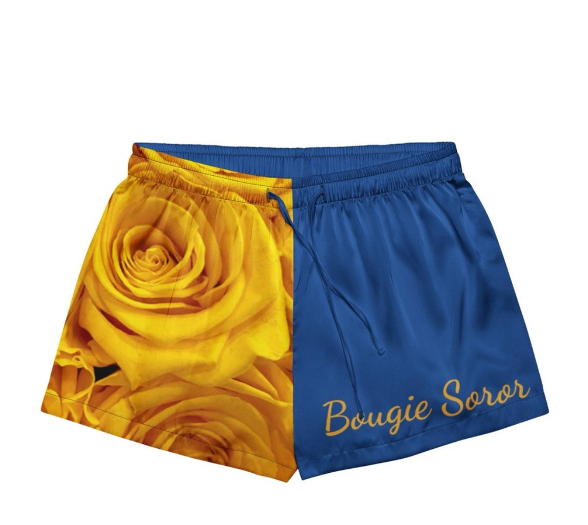 Bougie Soror women’s short sleeve pajama top - blue/gold
