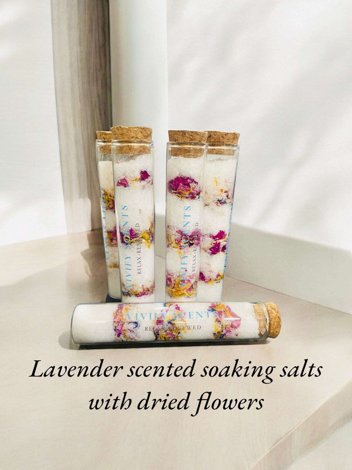 Lavender infused - dried flowers bath salts