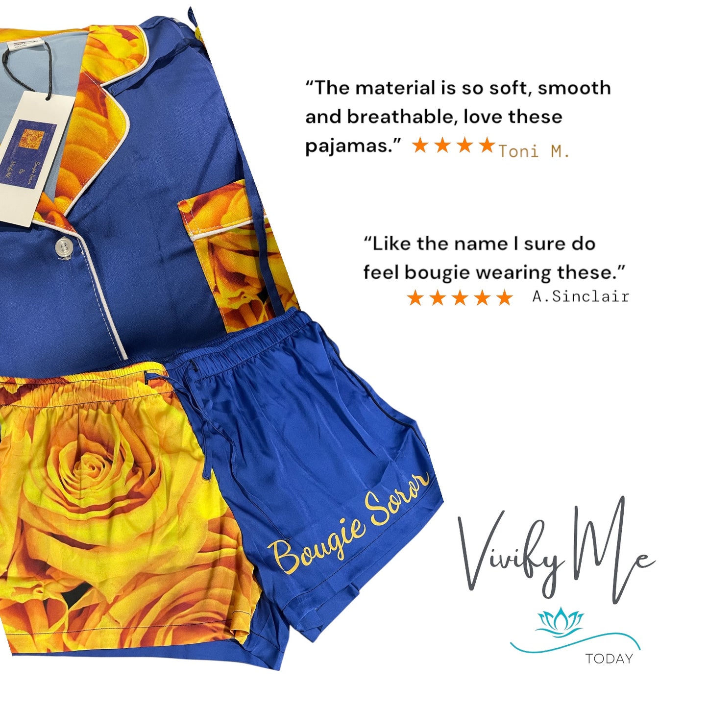 Bougie Soror Women’s pajama shorts - Blue/Gold