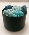 Teal succulent candle - small