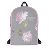Pink and Gray floral backpack