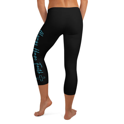 Always Have Faith Capri Leggings - Teal