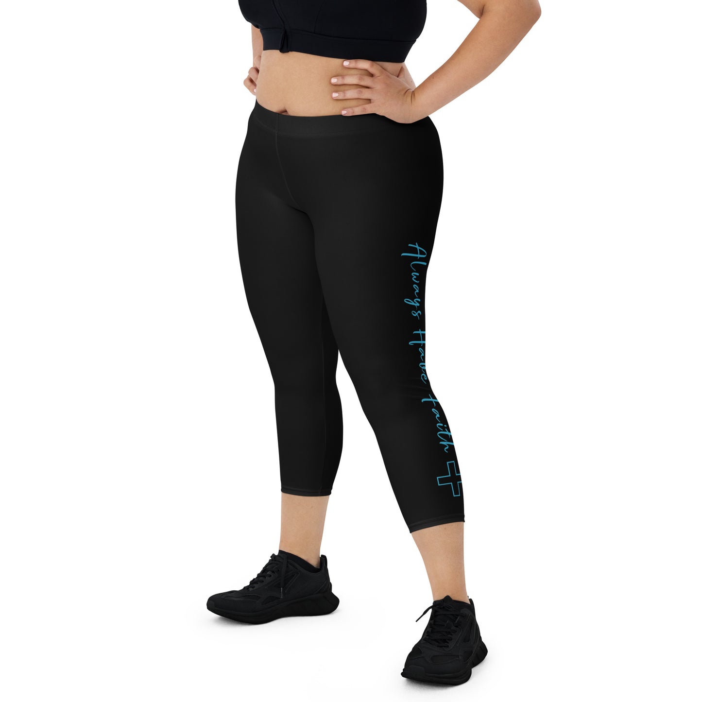 Always Have Faith Capri Leggings - Teal