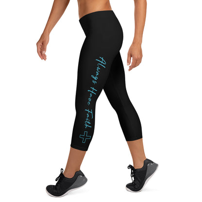 Always Have Faith Capri Leggings - Teal