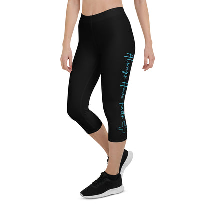 Always Have Faith Capri Leggings - Teal