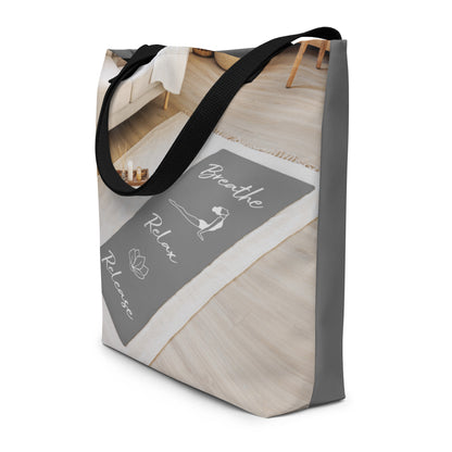 Breathe Relax Release Large Tote Bag