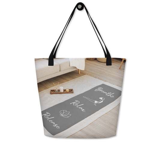 Breathe Relax Release Large Tote Bag