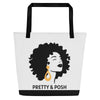 Pretty & Posh All-Over Print Large Tote Bag