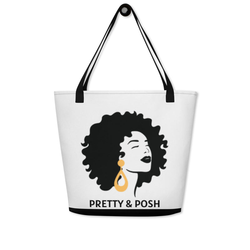 Pretty & Posh All-Over Print Large Tote Bag