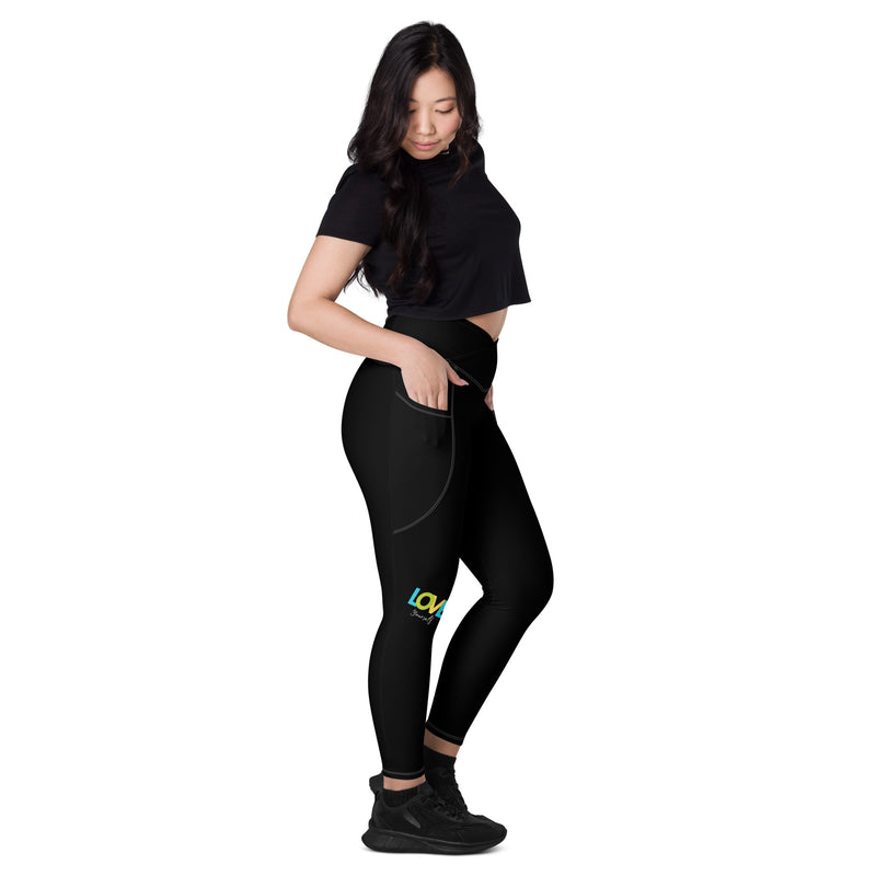 Love yourself crossover leggings with pockets