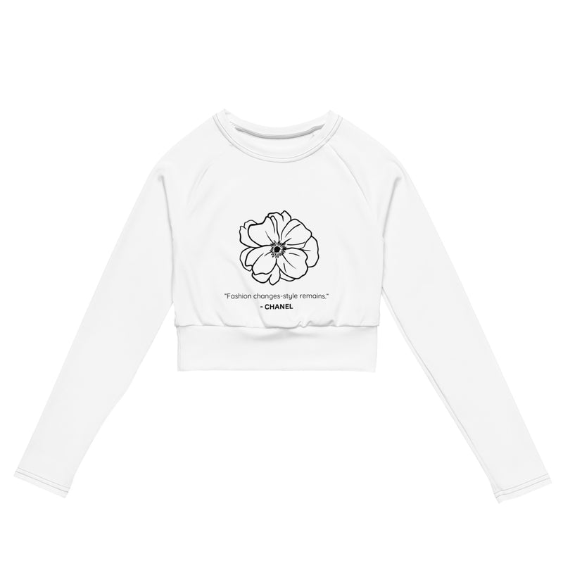 CC long-sleeve crop top - white