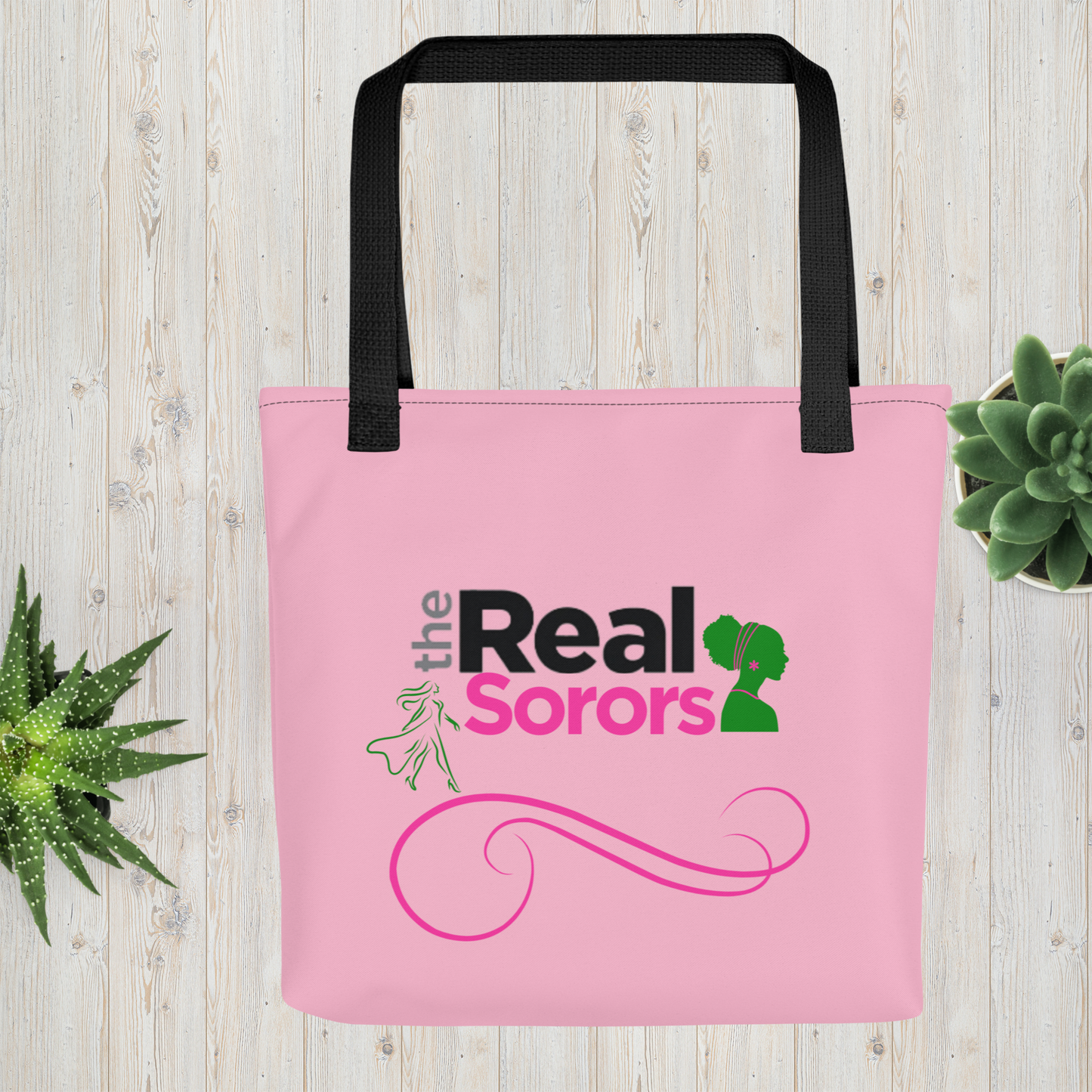 The Real Sorors Tote bag - pink/green