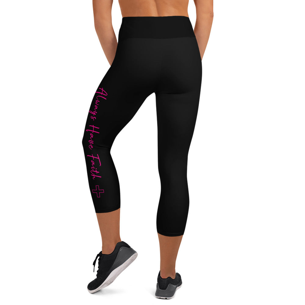 Always Have Faith Capri Leggings - Fuchsia