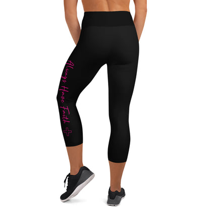 Always Have Faith Capri Leggings - Fuchsia