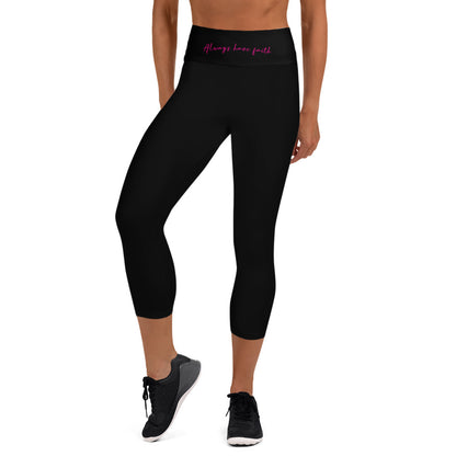 Always Have Faith Capri Leggings - Fuchsia