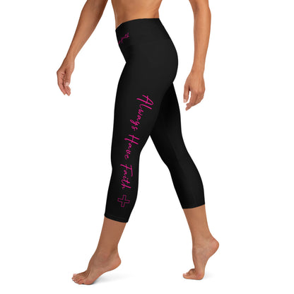 Always Have Faith Capri Leggings - Fuchsia