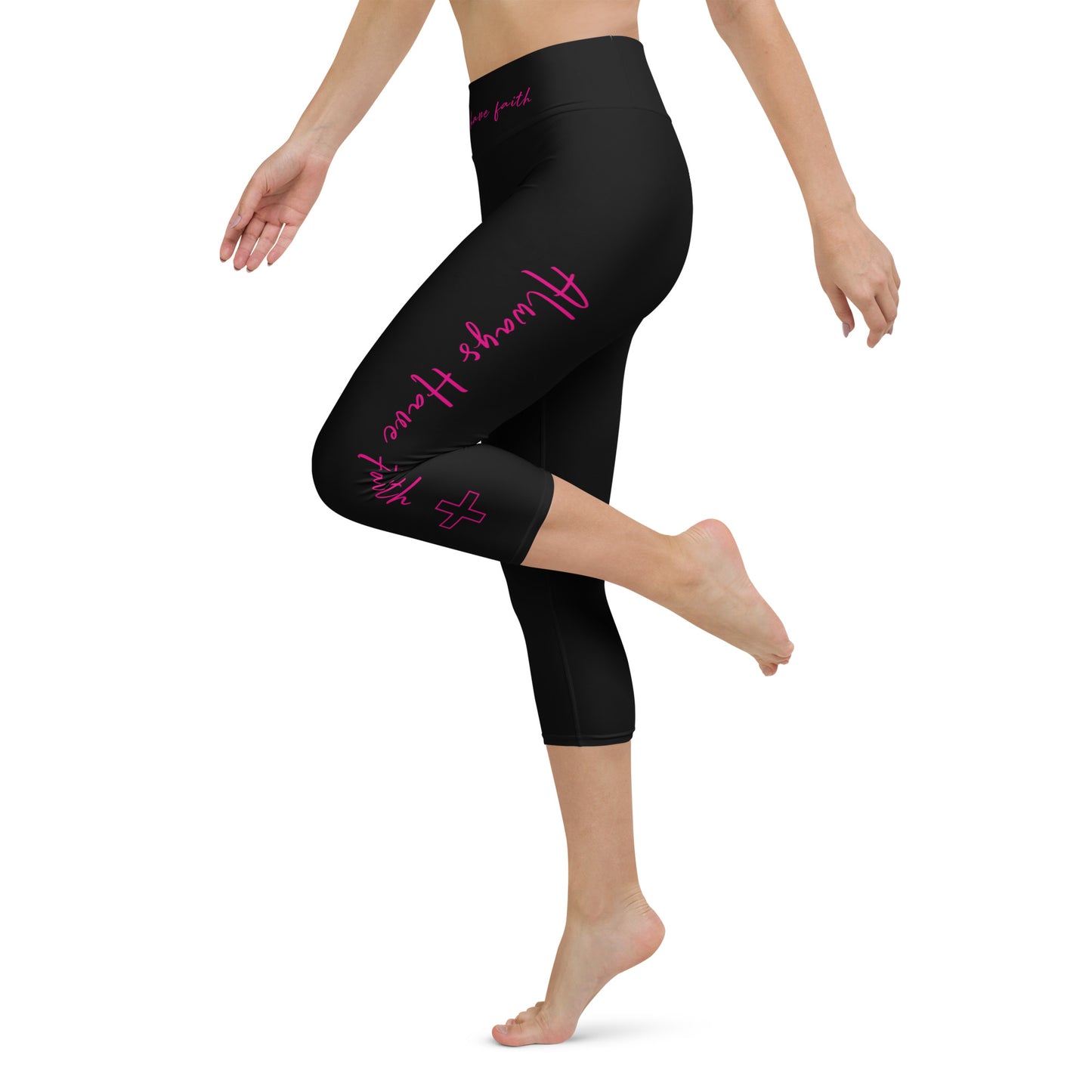 Always Have Faith Capri Leggings - Fuchsia