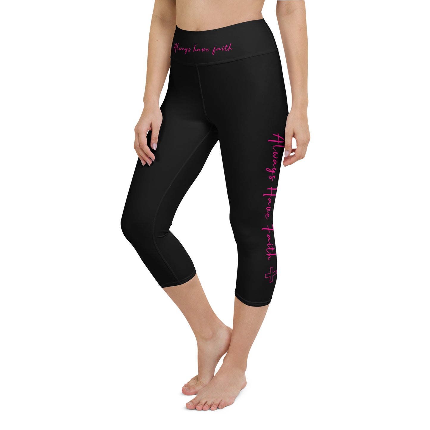 Always Have Faith Capri Leggings - Fuchsia