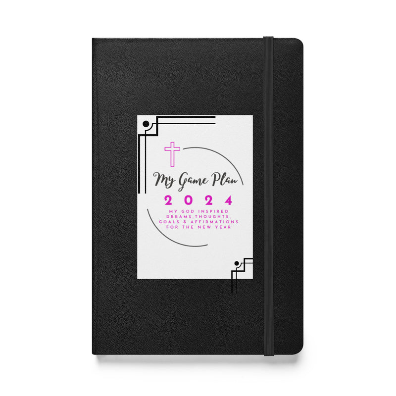 My Game Plan 2024 Goals Hardcover Journal (pink/black)