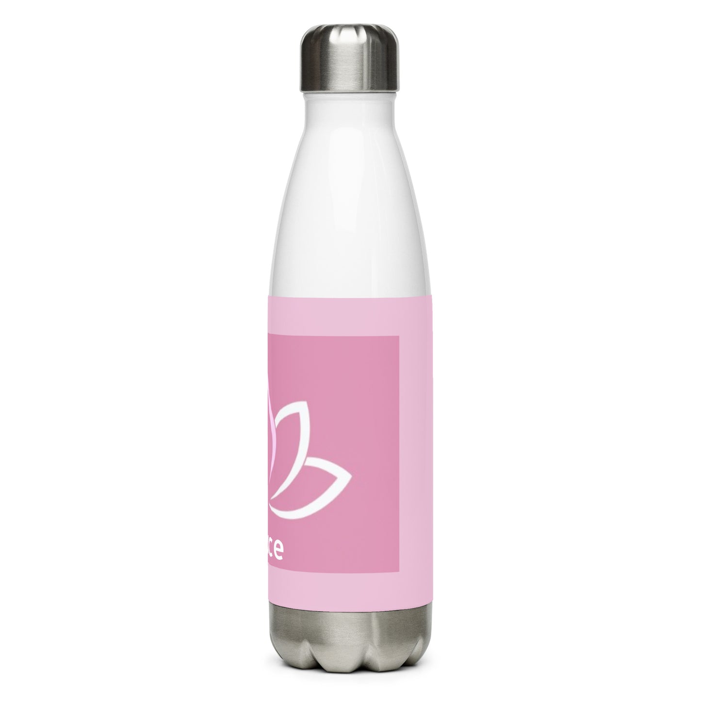 Lotus flower stainless steel water bottle - Pink/white