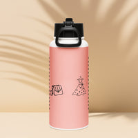 Stainless steel water bottle with a straw lid