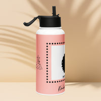 Stainless steel water bottle with a straw lid