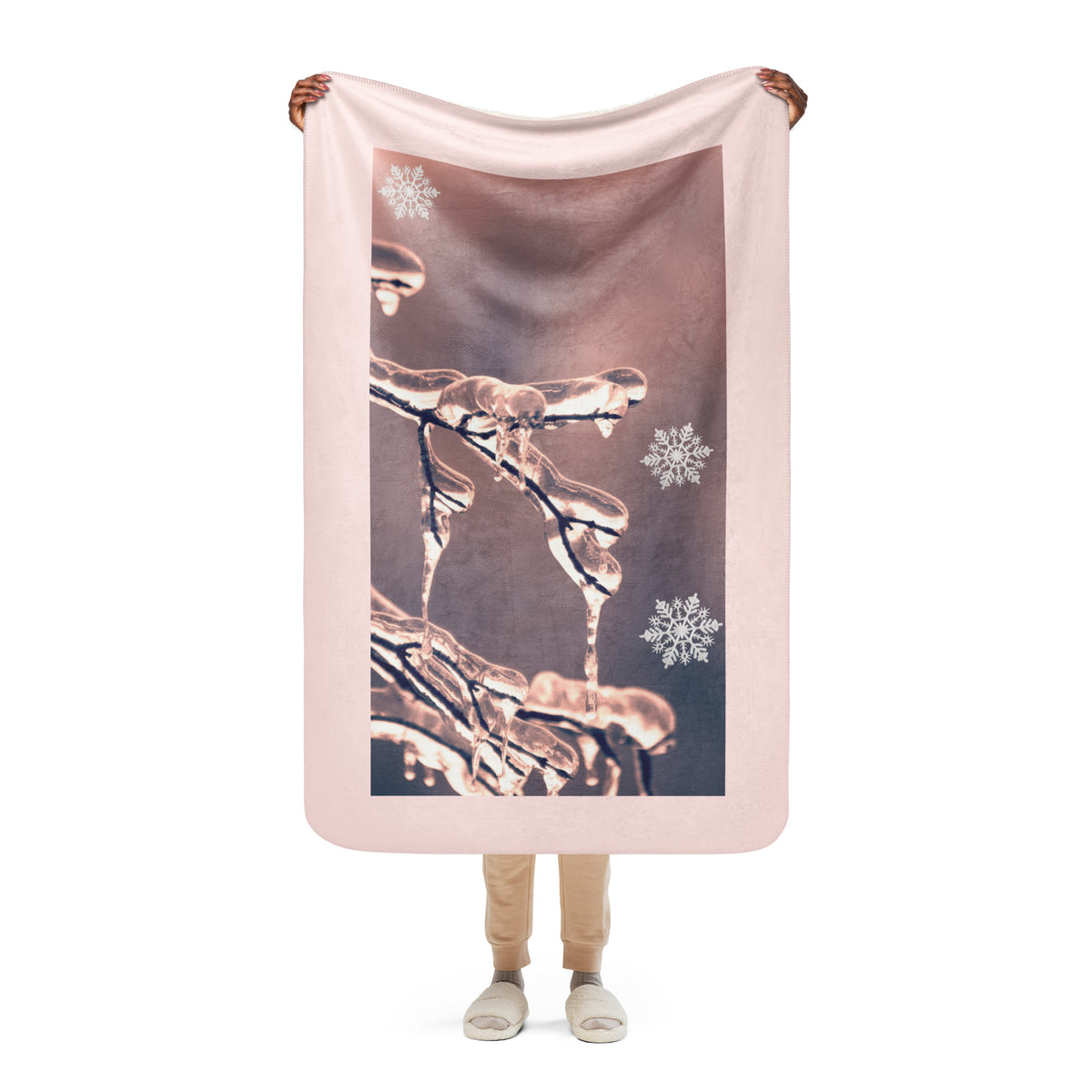 Warm Winter Snowflake Sherpa blanket