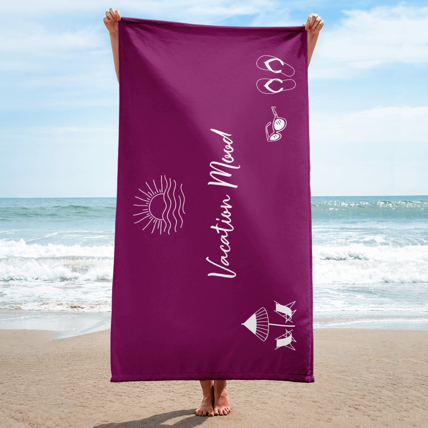 Vacation Mood Towel - Dark Fuchsia