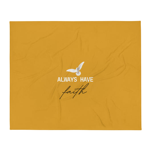 Always Have Faith Throw Blanket - Gold buttercup