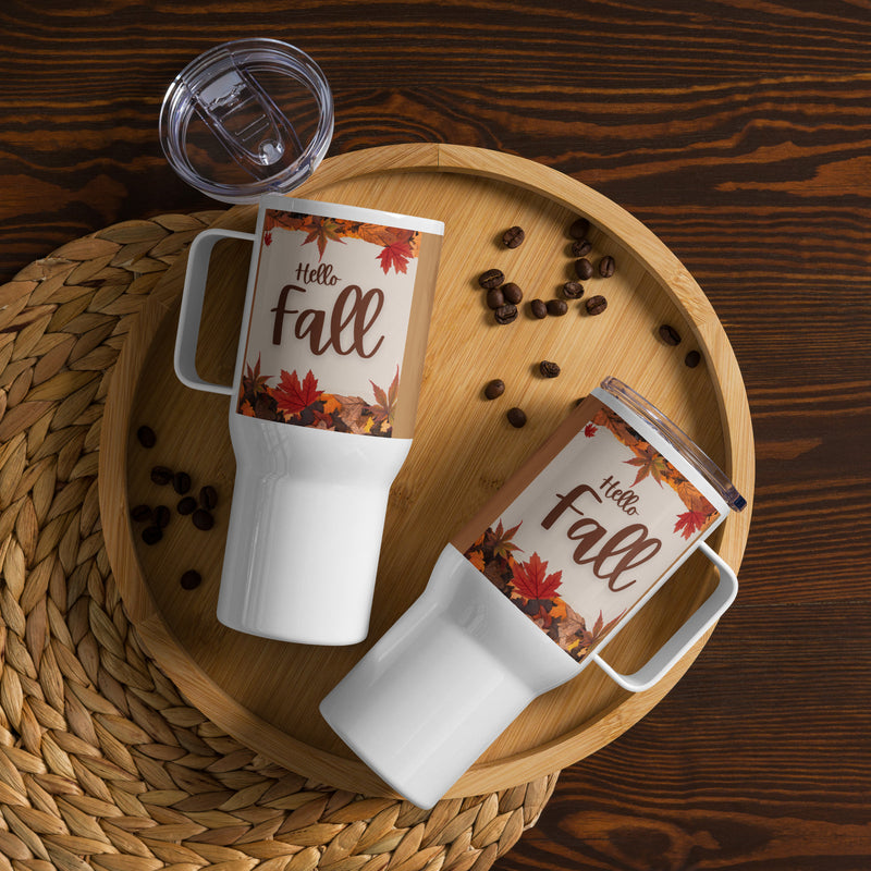 Hello Fall Travel mug with a handle