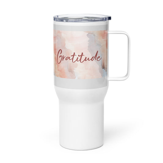 Gratitude Travel mug with a handle