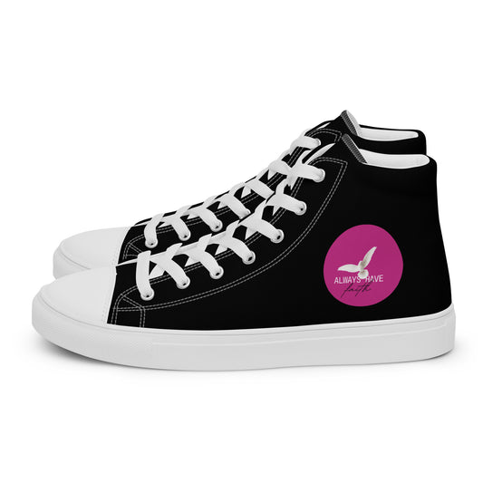 Always Have Faith high top canvas shoes - Fuchsia/black