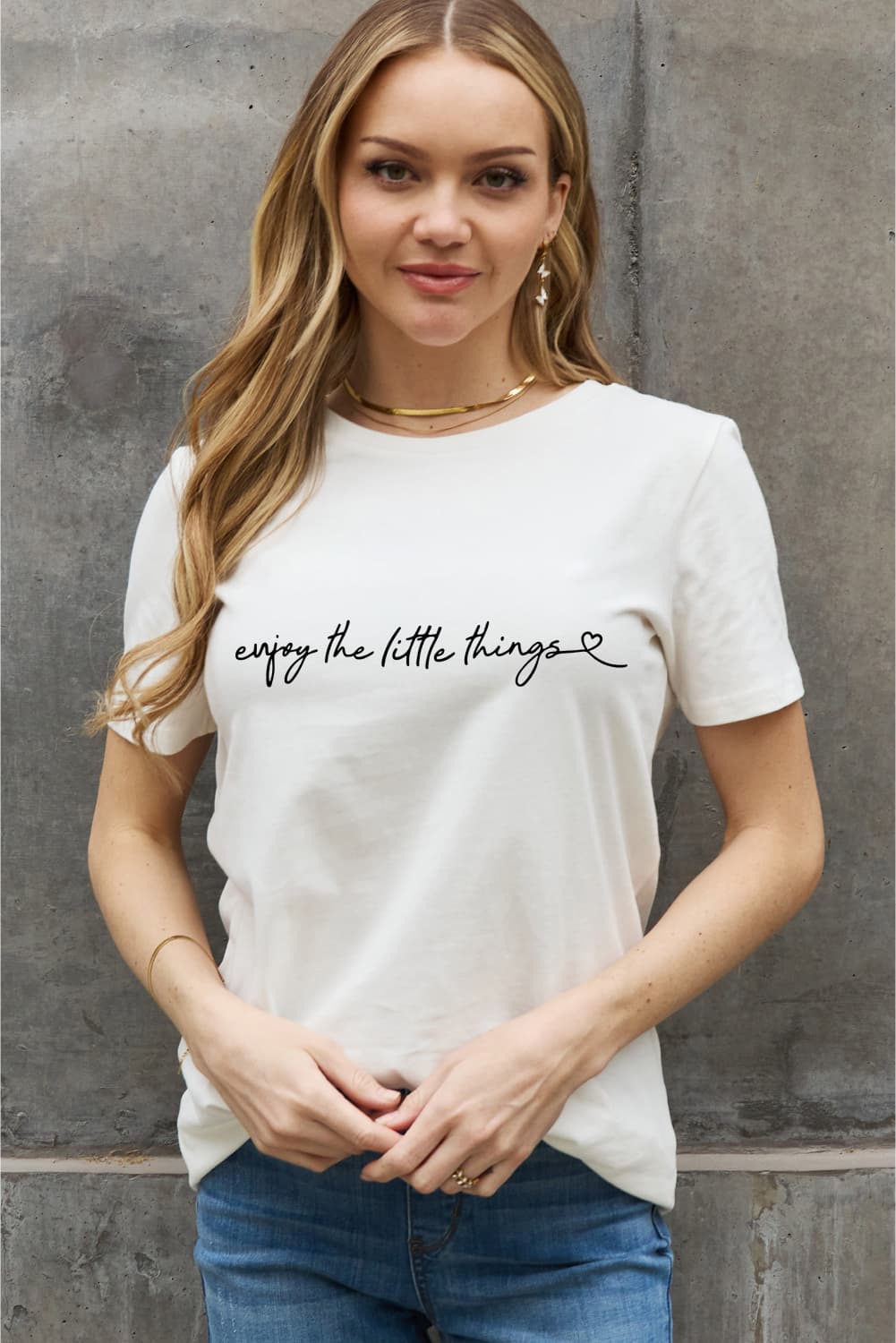 ENJOY THE LITTLE THINGS Graphic Cotton Tee