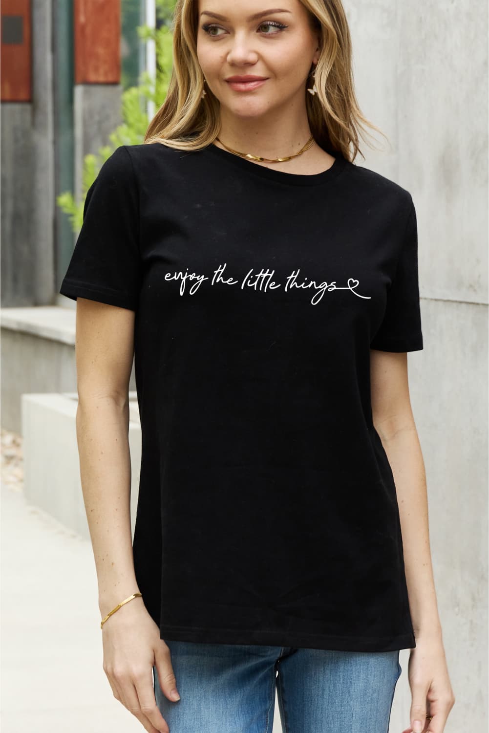 ENJOY THE LITTLE THINGS Graphic Cotton Tee