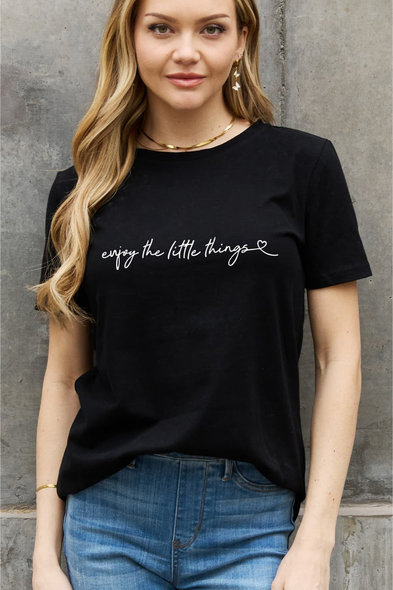 ENJOY THE LITTLE THINGS Graphic Cotton Tee