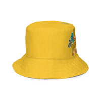 Girl power Reversible bucket hat - yellow