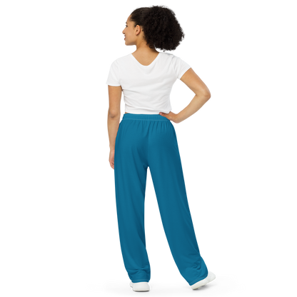 Winter Wonderland themed pajama pants - Teal/white