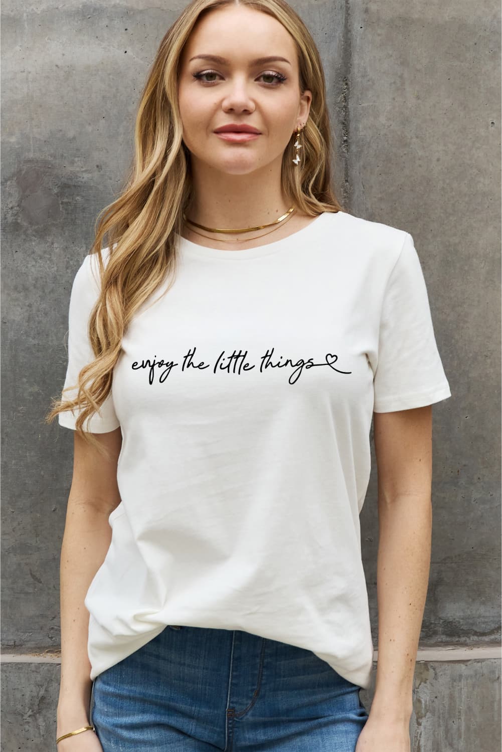 ENJOY THE LITTLE THINGS Graphic Cotton Tee