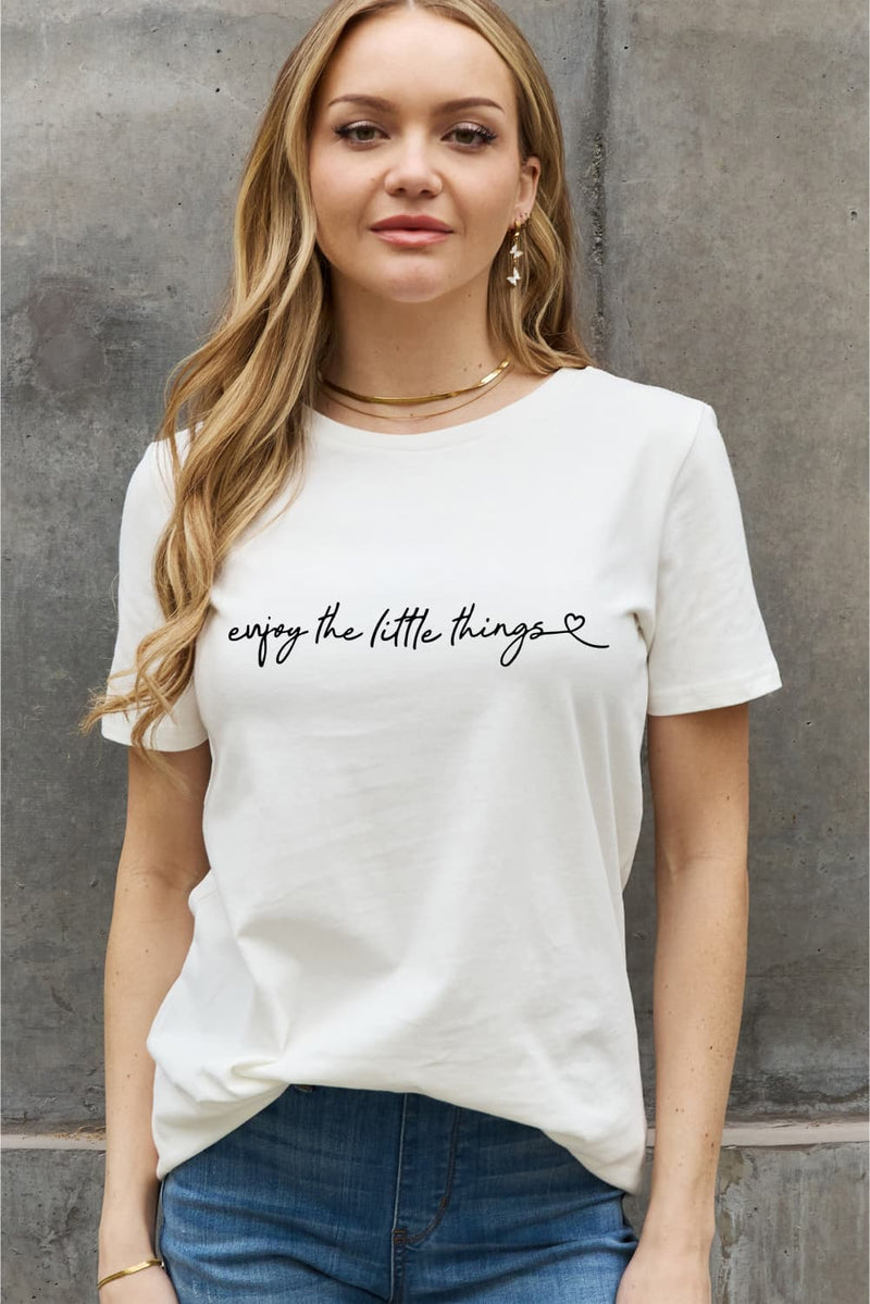 ENJOY THE LITTLE THINGS Graphic Cotton Tee