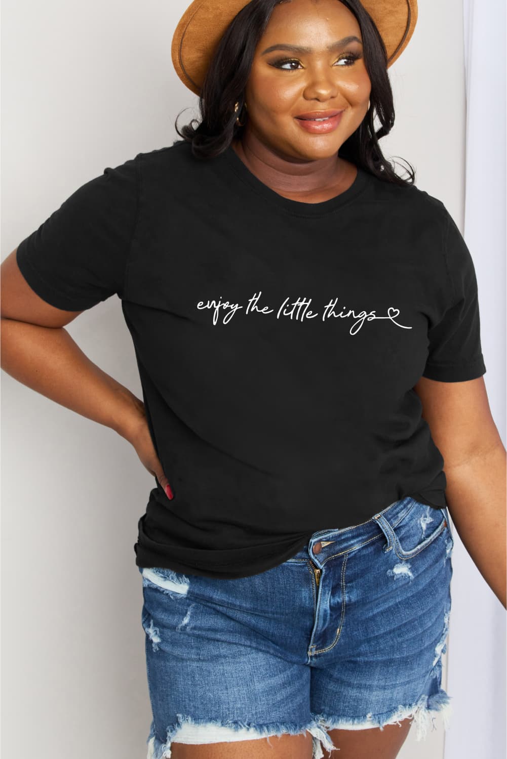 ENJOY THE LITTLE THINGS Graphic Cotton Tee