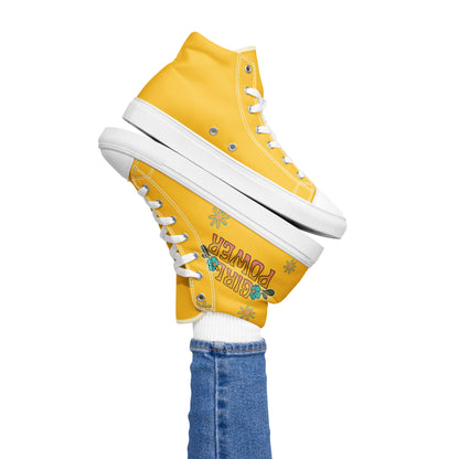 Girl Power high top canvas shoes - Yellow